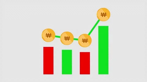 Korean Won Financial Growth Stock Footage 345613358