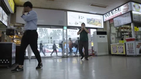 Koreans at Nambu Bus Terminal during Covid-19 Stock Footage 139756886