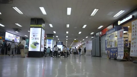 Koreans at Nambu Bus Terminal during Covid-19 Stock Footage 139756967