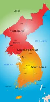 Koreas countries vector color map of Koreas countries Copyright: xZoonar.c... Stock Photos