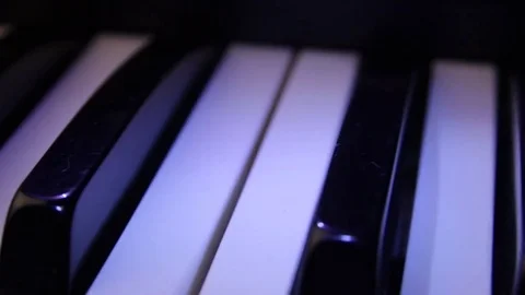 Korg keyboard with dark light Stock Footage 80986642