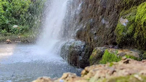 Korisha waterfall is a cool summer day Vídeos de archivo 341706089