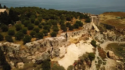 Koroni castle eroding  Stock Footage 148402610