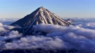 Koryaksky  Volcano On The Kamchatka Peninsula, Russia Stock Footage