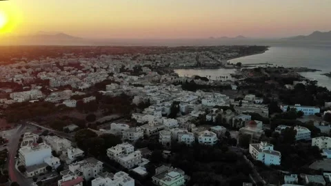 Kos harbour during sunset Stock Footage 138003888