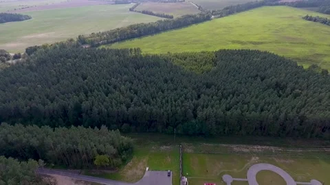 Kosava, Belarus. Aerial view of Kosava Castle. Puslowski Palace Castle. Stock Footage 144829335