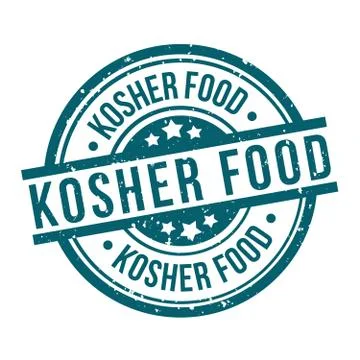 Kosher food round blue grunge stamp badge Stock Illustration