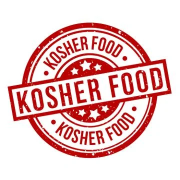 Kosher food round red grunge stamp badge Illustrazione stock