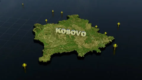 Kosovo 3D Map With Animation Stock Footage 307525180