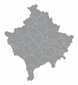 Kosovo administrative map Illustrazione stock