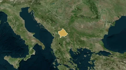 Kosovo Border Highlighted on Global Map Animation 4K Video stock 330383394
