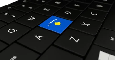Kosovo flag button  Stock Illustration