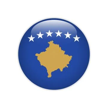 Kosovo flag on button Illustrazione stock