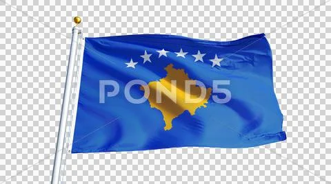 Kosovo flag, close up, isolated with alpha channel Stock Photos
