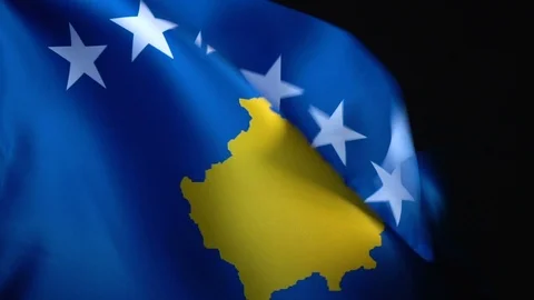 Kosovo Flag Flapping Stock Footage 118972750