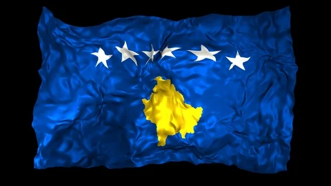 Kosovo flag Stock Footage 110819132