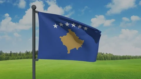 Kosovo Flag Stock Footage 153256979