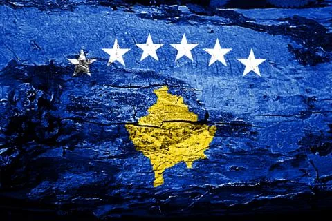 Kosovo flag with grunge texture Stock Illustration