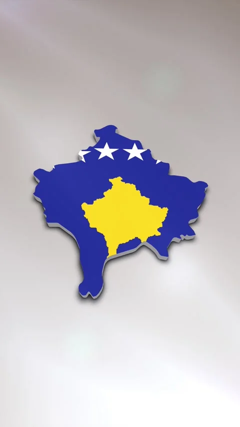 Kosovo Flag on Map Stock Footage 278173674