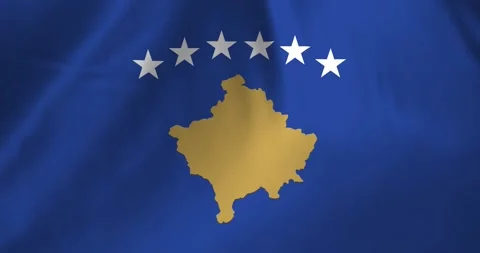 Kosovo flag waving with the wind background loop video animation Video stock 327172255