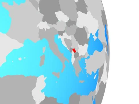 Kosovo on globe Stock Illustration