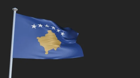 Kosovo - Loopable 3D flag animation with Alpha Channel and Transparency for y Stock Footage 91465291