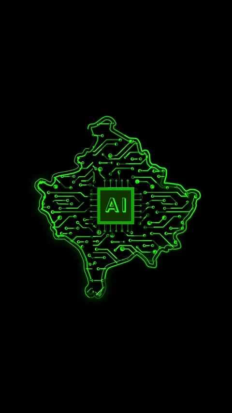 Kosovo Map AI Chipset Technology Opener Stock Footage 337171888