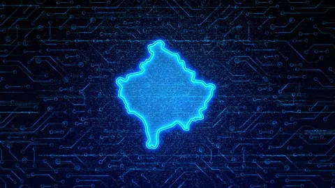 Kosovo Map Digital Technology Opener Stock-Footage 335081435