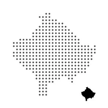 Kosovo map dotted on white background vector isolated Stock Illustration