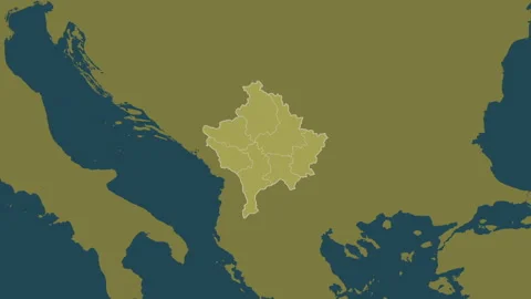 Kosovo map - extract. Regions. Pattern. Video stock 241734637