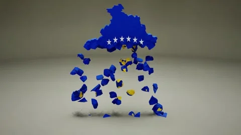 Kosovo Map With Flag 스톡 동영상 324781812