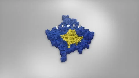 Kosovo Map with Flag Intro Background Stock Footage 315163419