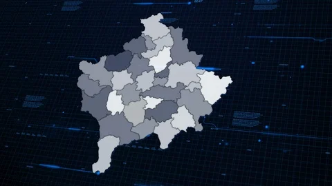 Kosovo network map 動画素材 87976926