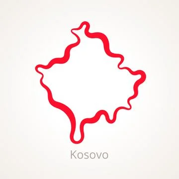 Kosovo - Outline Map Stock Illustration