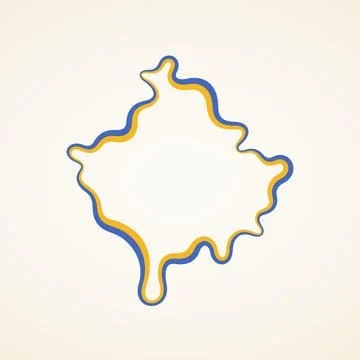Kosovo - Outline Map Stock Illustration