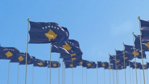Kosovo Row Of Flags 3D Animation Видео 148709765