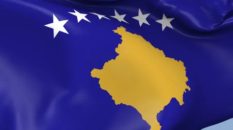 Kosovo Waving Flag Background Loop Stock Footage 64248483