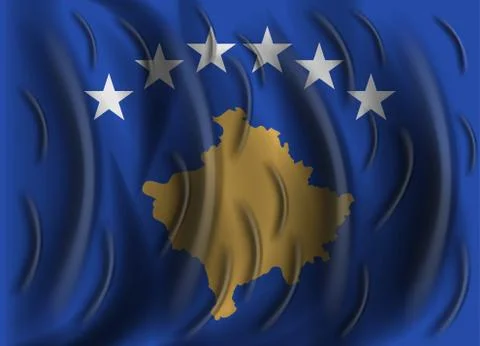 Kosovo wind flag イラスト素材