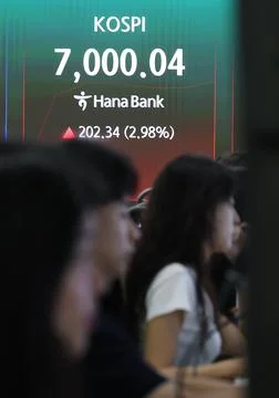 KOSPI opens higher on sustained tech rally, Seoul, Korea - 23 Jul 2026 Stock Photos