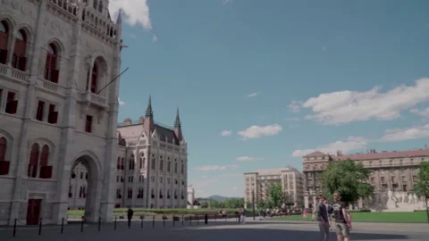 Kossuth square Budapset, Hungarian Parlament and Museum of Ethnography 库存影片 170415686