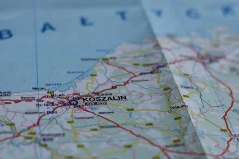 Koszalin on the Europe map Stock Photos