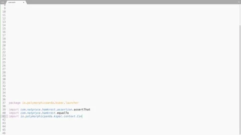 Kotlin Programming Language Source Code Typing Effect. Kotlin Programmer Tick Stock Footage 147969666