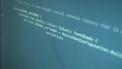 Kotlin Typing Machine Learning Code  Stock Footage 167344759