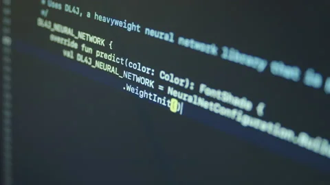 Kotlin Typing Machine Learning Code  Stock Footage 167344842