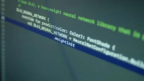 Kotlin Typing Machine Learning Code  Stock Footage 167344961