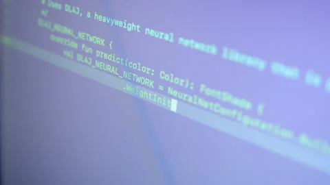 Kotlin Typing Machine Learning Code  Stock Footage 167345278