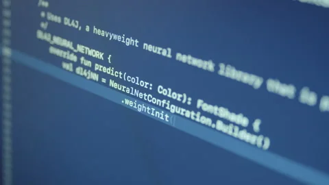 Kotlin Typing Machine Learning Code  Stock Footage 167482582