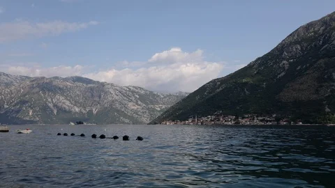 Kotor bay time lapse Stockbeeldmateriaal 115827439