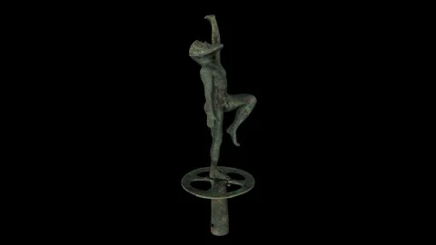 Kottabos element of a dancing satyr rotation loop Stock Footage 115780727
