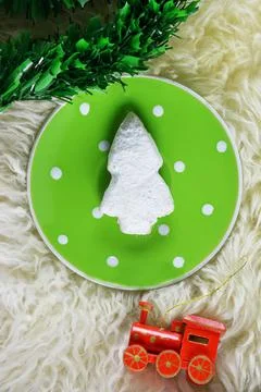 Kourabies in tree shape Stock Photos